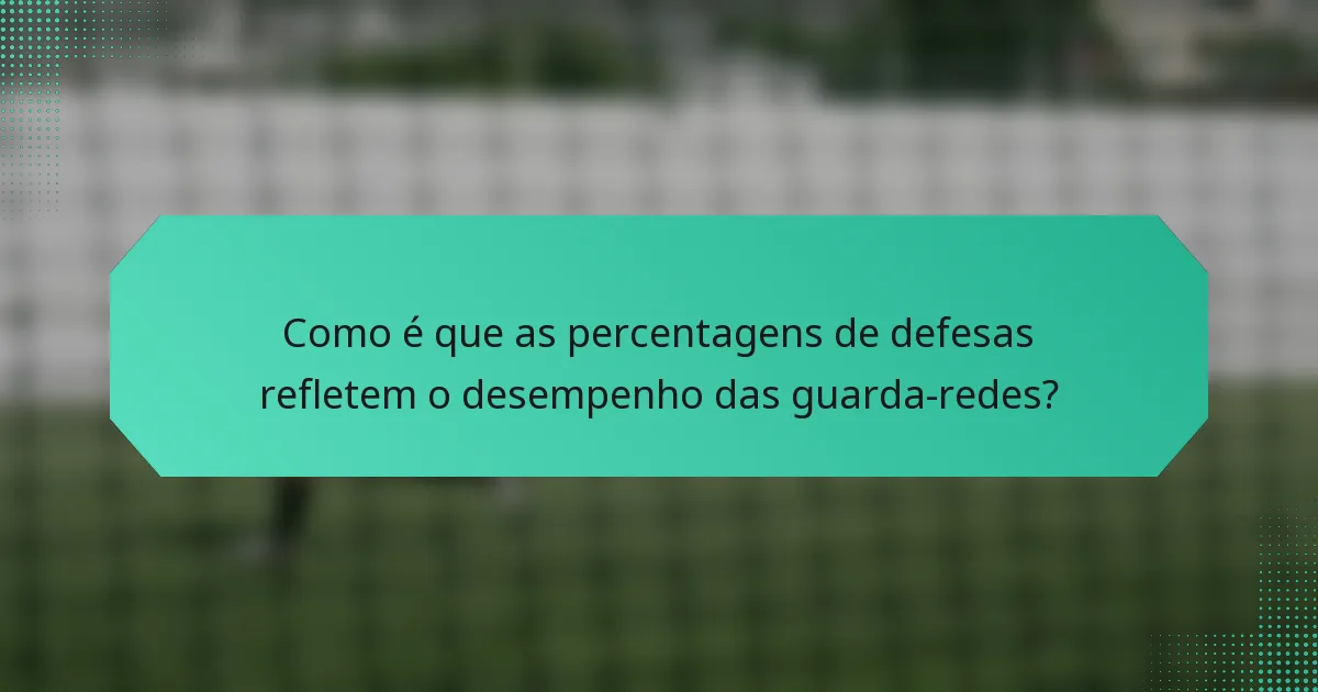 Como é que as percentagens de defesas refletem o desempenho das guarda-redes?
